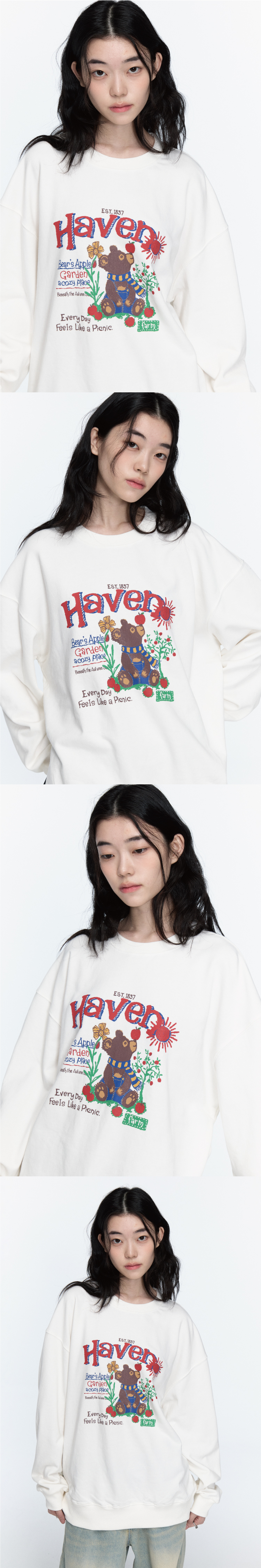 BEAR SWEATSHIRT - 2 COLORS IVORY