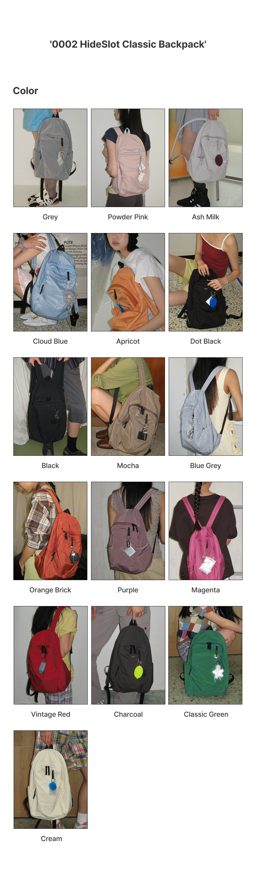 MUSINSA公式 | POTE 0002 HideSlot Classic Backpack_Purple