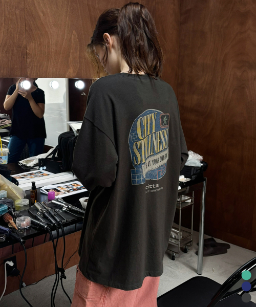 City Stillness Graphic Long-Sleeve T-Shirt_CTT3049(3color)