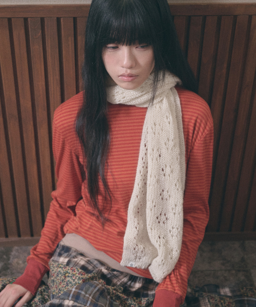nostalgic knit muffler ivory