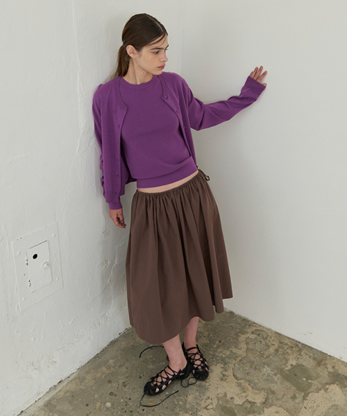 A Wool Cardigan (Purple) Set