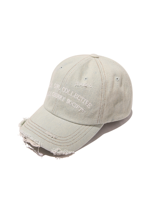 WASHING DISTRESSED BALL CAP(INDIGO BLUE)