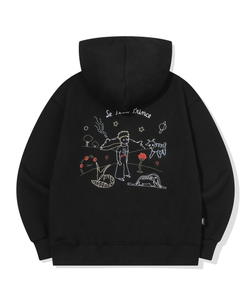 KIDS Le Petit Prince 자수 후드집업 블랙