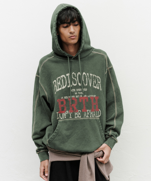 SULFUR WASHING BB SLOGAN HOODIE — Main product photo