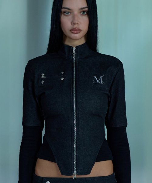 ZEVEN SET-UP DENIM PANEL ZIP-UP