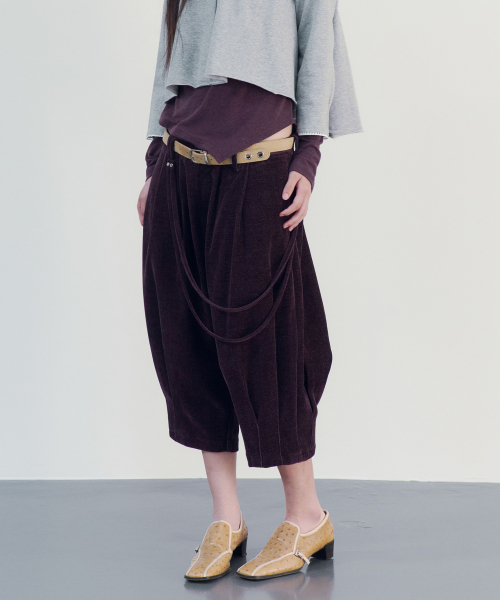 BELT STRING HAREM PANTS (PURPLE)