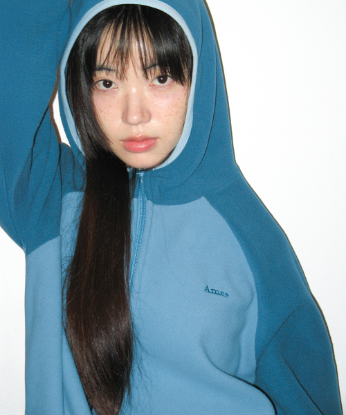 아메스 월드와이드 POLAR FLEECE RAGLAN HOODIE ZIP-UP BLUE
