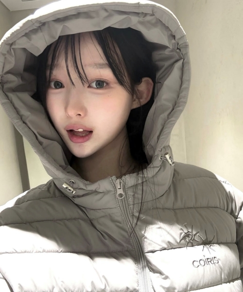 아로브 백 로고 후드 경량패딩 (4컬러) — Main product photo