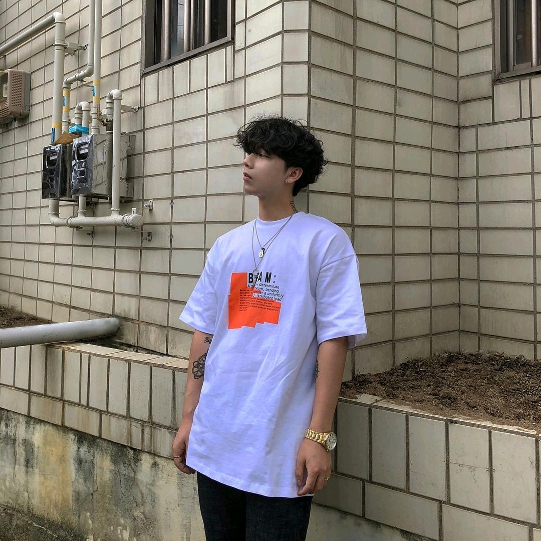 BEAM 하프 티셔츠 (화이트)