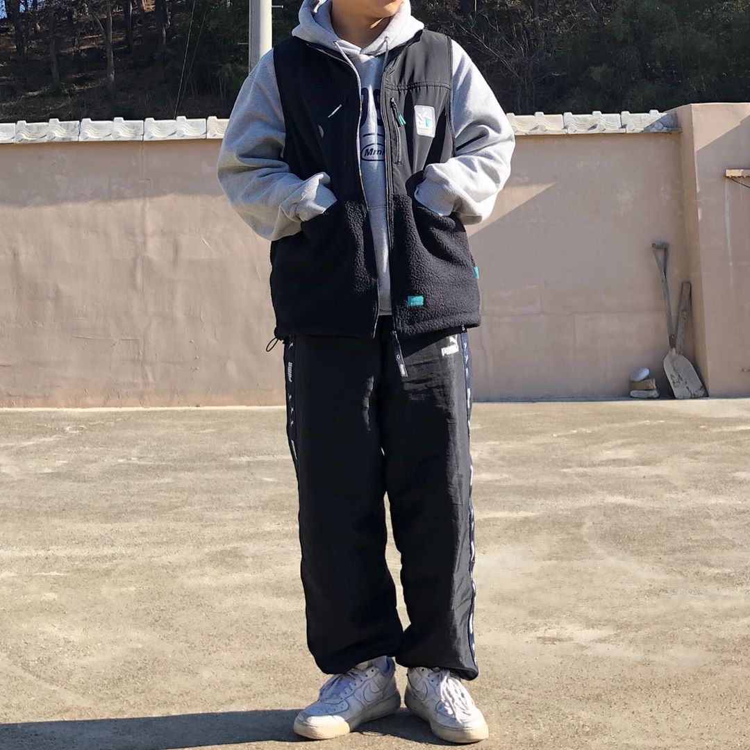 [Mmlg] FLEECE VEST (BLACK / BLACK)