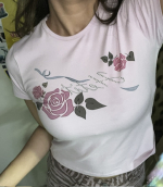 [헤티] 로즈 프린트 반팔티셔츠 (핑크) 후기