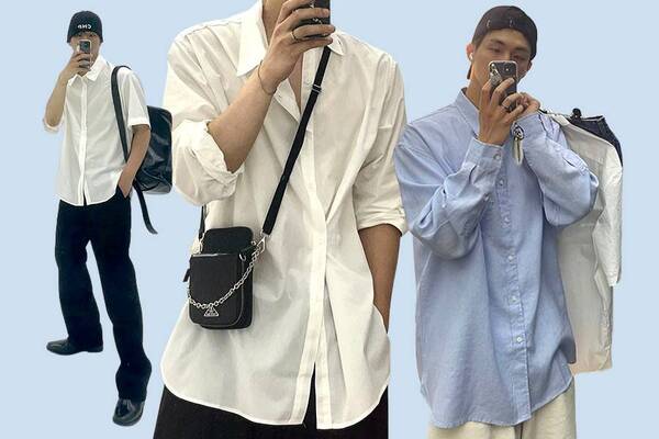 여름 셔츠를 입어봤습니다.