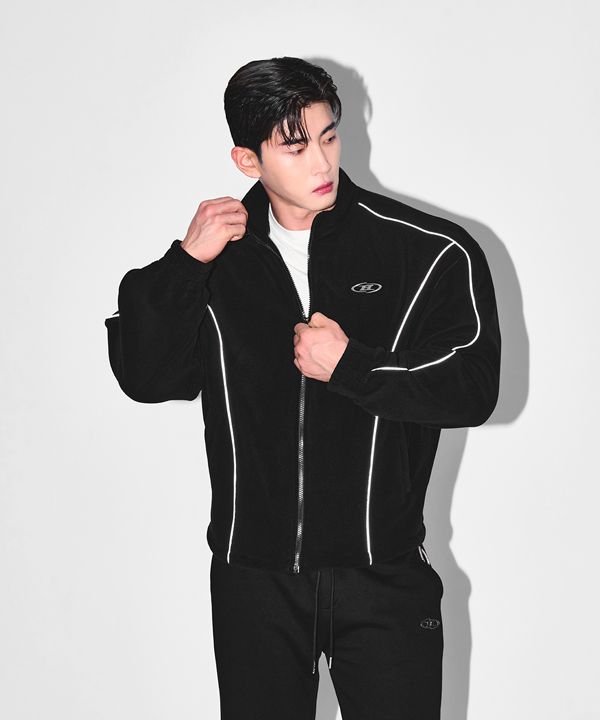 본투윈(BORN TO WIN) ATHLETIC VARSITY QUILTED JACKET [BLACK