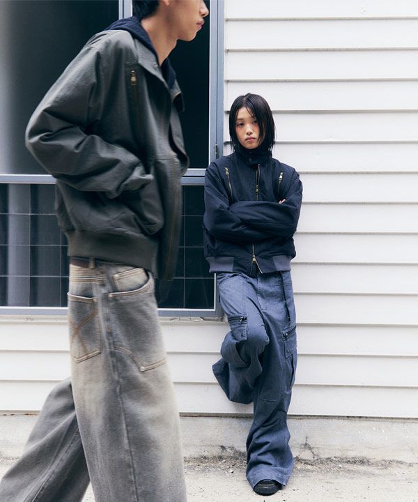 아캄(AAKAM) Knee Pin-tuck Camouflage Twill Pants (Khaki) - 사이즈