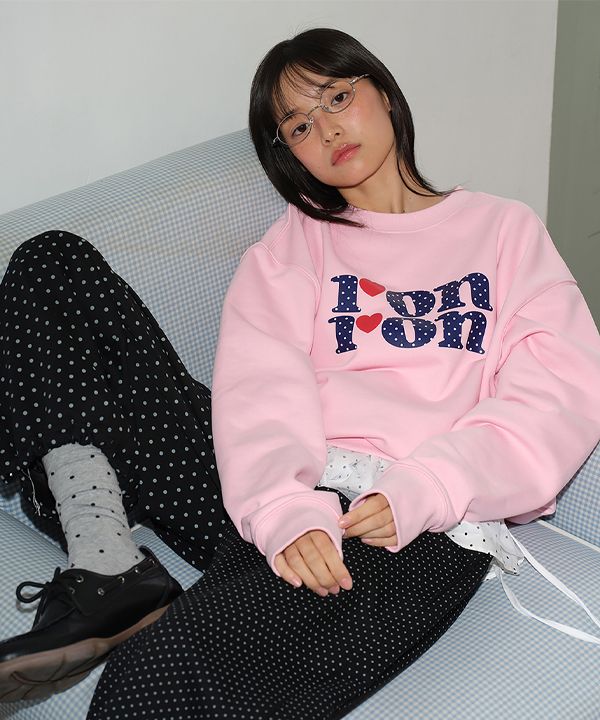 론론(RONRON) DOT R FRILL COLLAR SWEATSHIRT GREY - 사이즈 & 후기