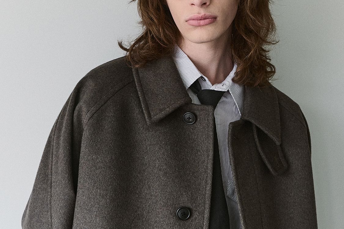 비슬로우(BESLOW) WOOL WIDE COLLAR HARRINGTON JACKET MELANGE
