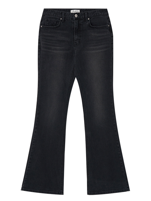 Black boots cut denim