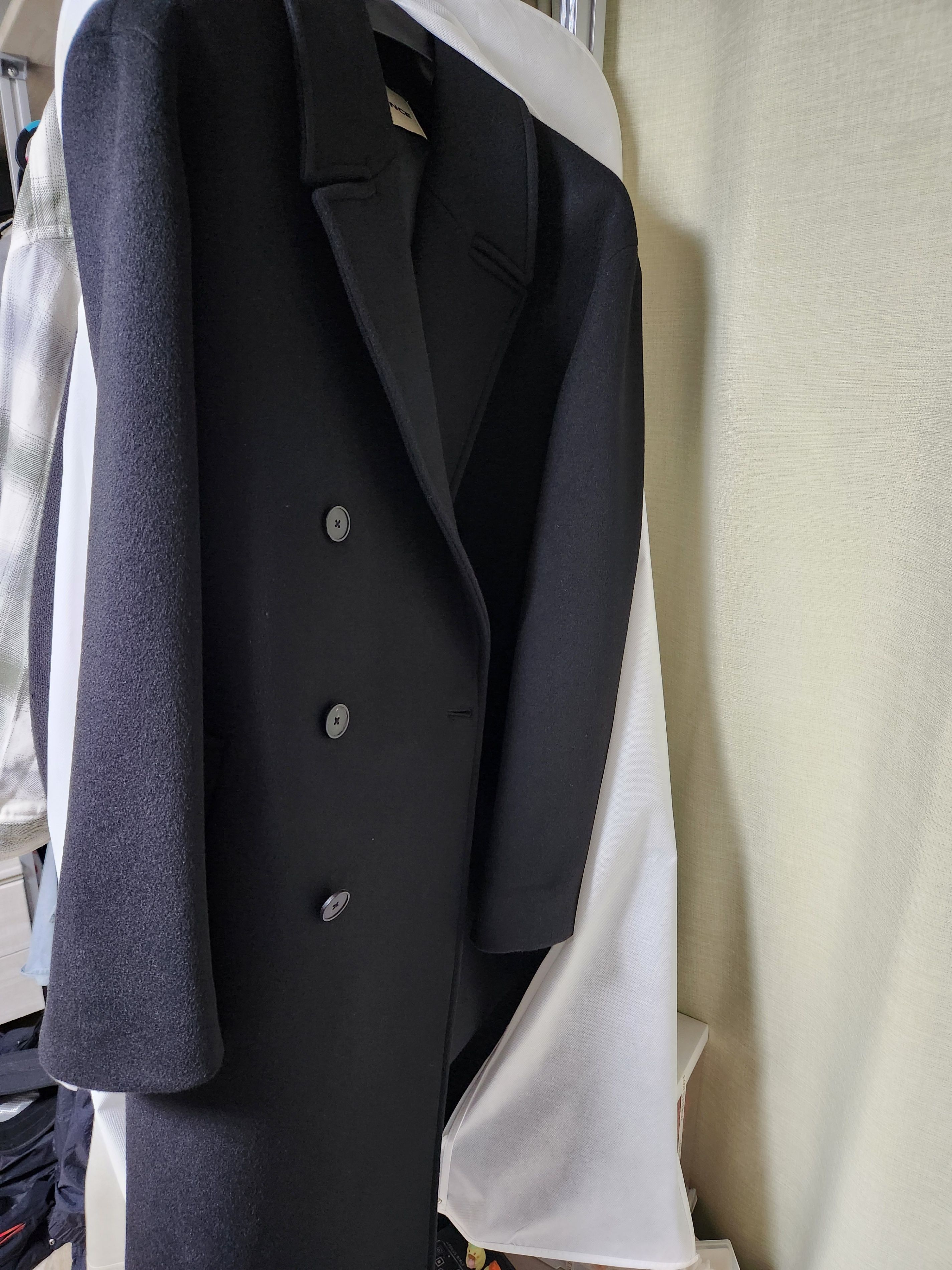 MUSINSA公式 | INSILENCE カシミアダブルロングコートBLACK