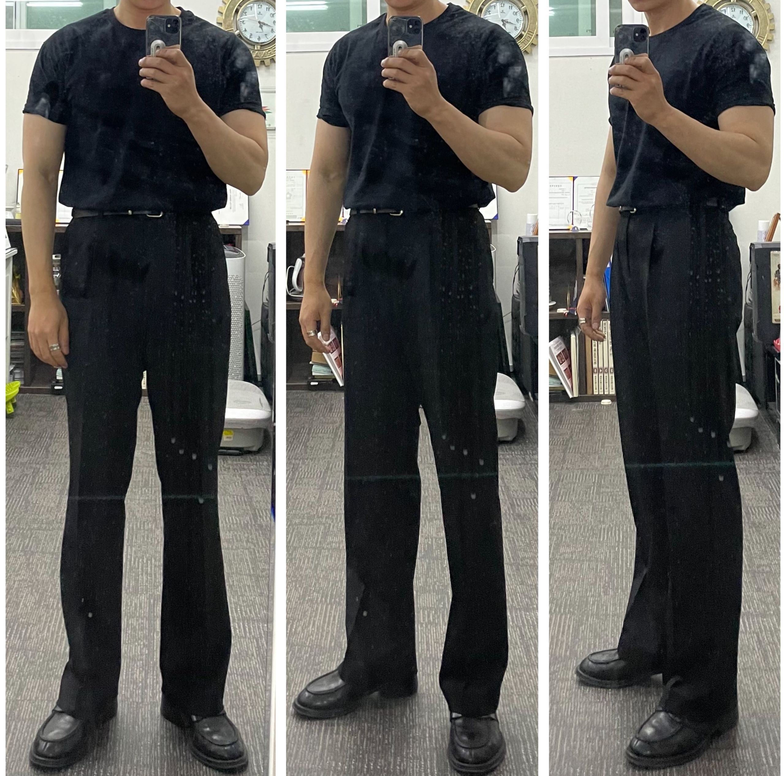MUSINSA | MUSINSA STANDARD Wide Hidden Banding Slacks _Gunmetal