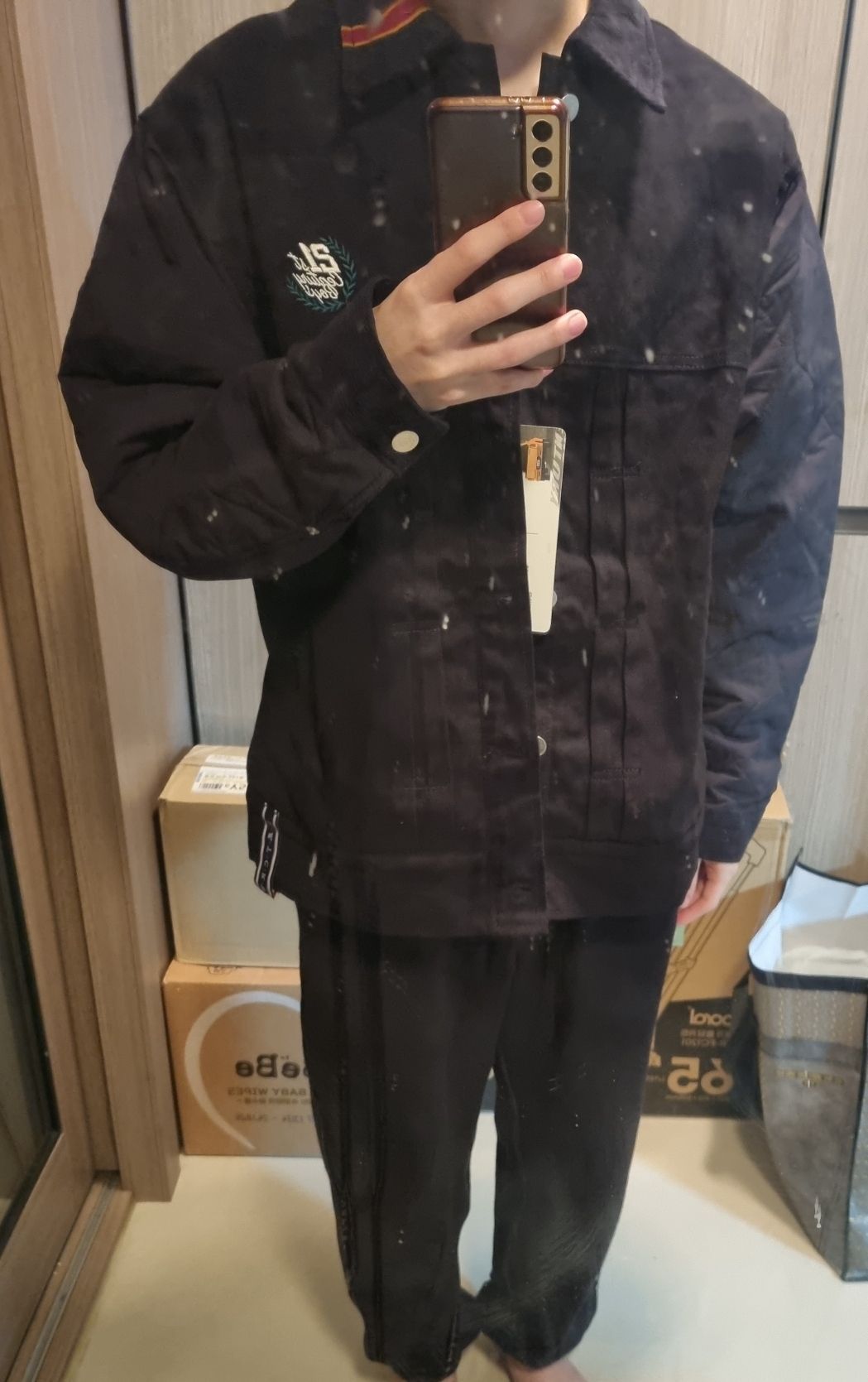 MUSINSA | ROMANTIC CROWN QUILTING TRUCKER JACKET_BLACK