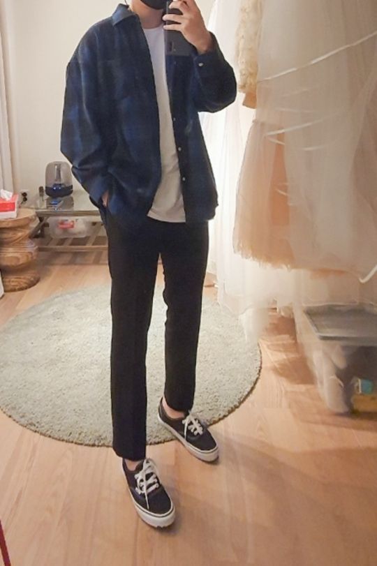[AVANDRESS] 韓国☆ユニセックス☆FLEX CHECK SHIRT 全2色 AVANDRESS/aespa 着用/OL Overfit Check Shirt/ユニセックス