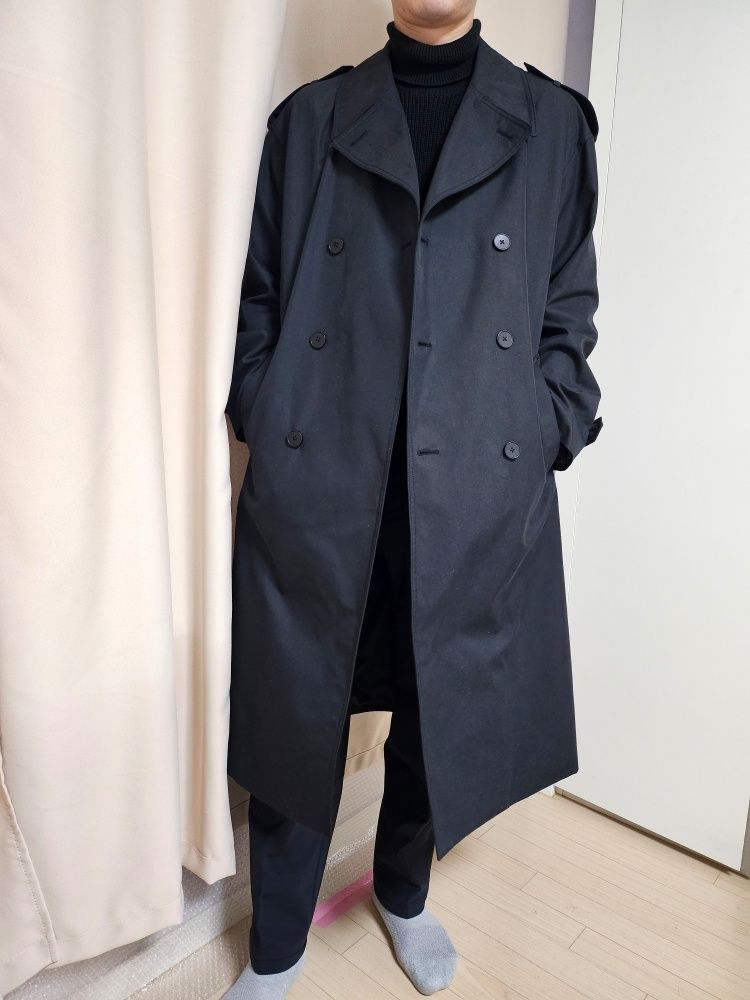 MUSINSA | INSILENCE Oversize Trench Coat BLACK