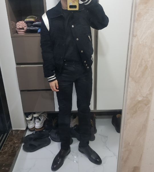 MUSINSA公式 | ROLLING STUDIOS CORDUROY VARSITY JACKET BLACK