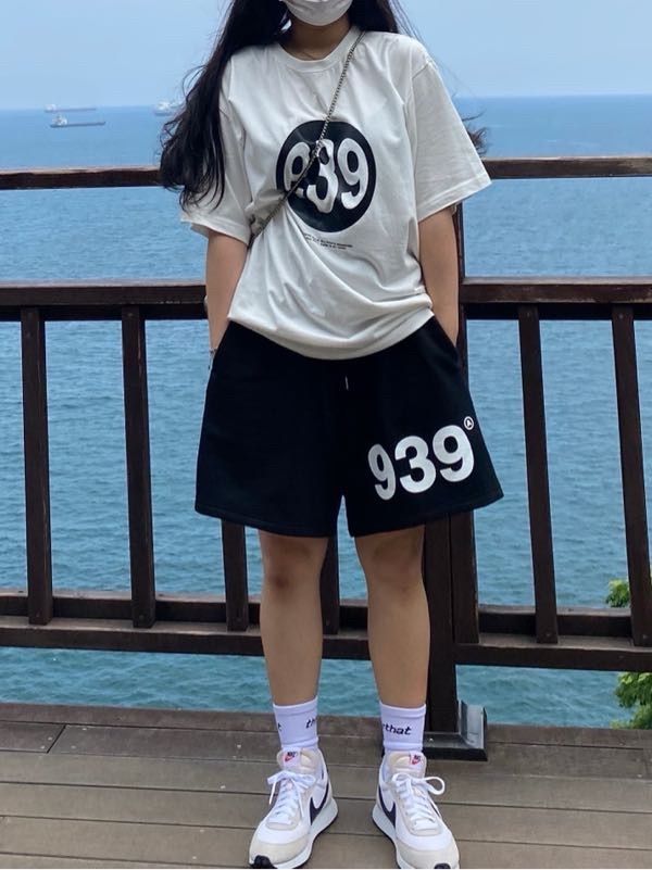 MUSINSA | ARCHIVE BOLD 939 LOGO SWEAT SHORTS_BLACK