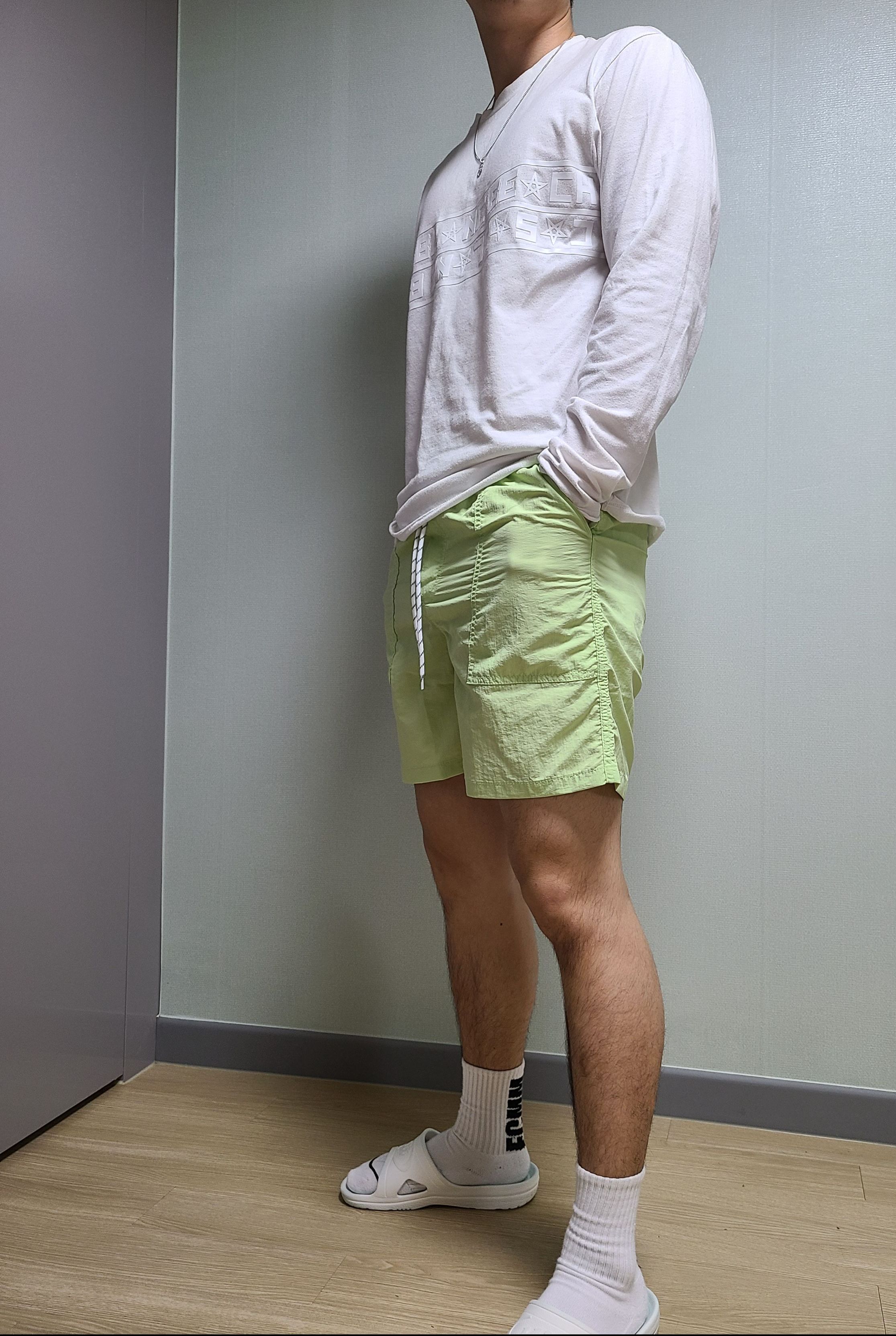 MUSINSA | Codegraphy CRISPY NYLON SHORTS LIME