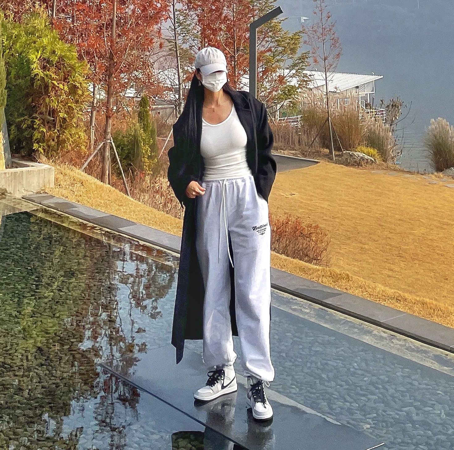 ★BADBLOOD★ Logo 2 way jogger trousers black Badblood Classic Logo 2 Way Curved Jogger Trousers - Black