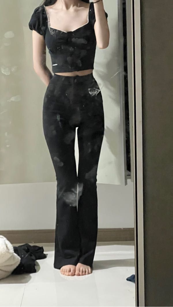 MUSINSA | NOT YOUR ROSE Lace Square T-Shirt (Black)