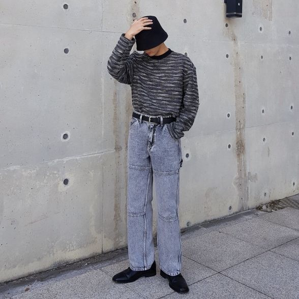 【MAISON MINED】22FW★ MIXED BOUCLE KNIT LONG SLEEVE MUSINSA | MAISON MINED MIXED BOUCLE KNIT LONG SLEEVE BLUE