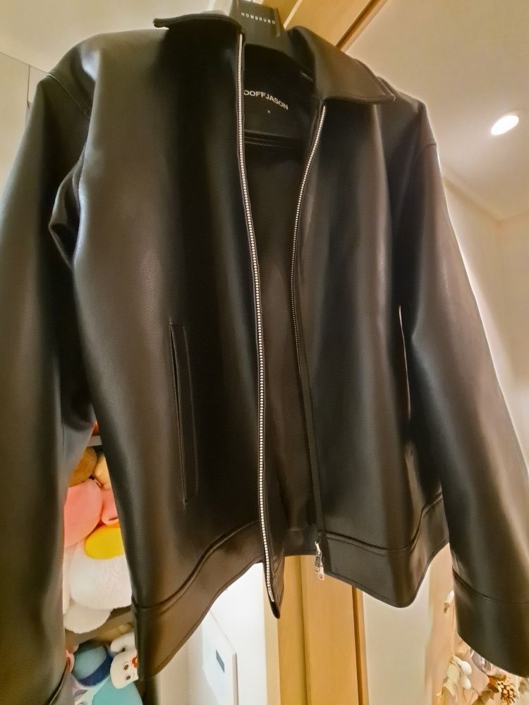 MUSINSA | DOFFJASON OVERSIZED VEGAN LEATHER SINGLE BREASTED JACKET