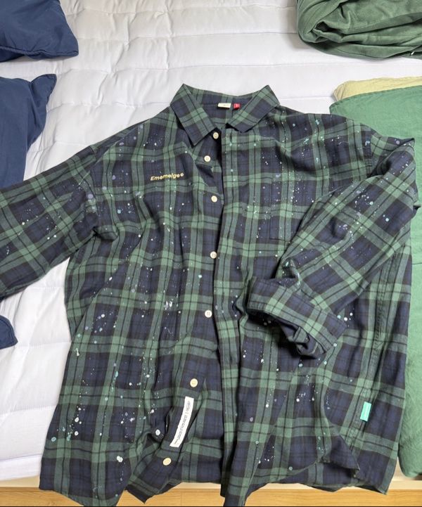 シャツ 87MM [Mmlg] FRONT S/P CHECK SHIRT 4FT1928 MUSINSA | MMLG [Mmlg] FRONT S/P CHECK SHIRT (GREEN)