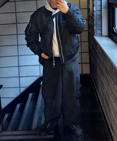 MUSINSA | MUSINSA STANDARD OVERSIZED MA-1 BOMBER JACKET_BLACK