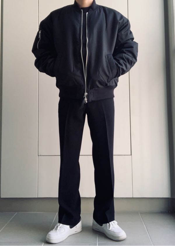 MUSINSA | MUSINSA STANDARD OVERSIZED MA-1 BOMBER JACKET_BLACK