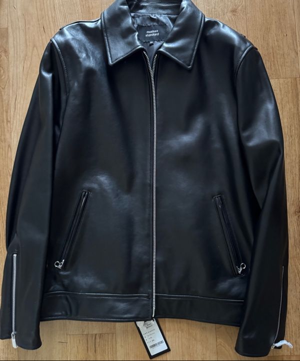 ジャケット・アウター MUSINSA STANDARD LAMBSKIN MOTORCYCLE MUSINSA公式 | MUSINSA STANDARD LAMBSKIN SINGLE MOTORCYCLE JACKET_BLACK