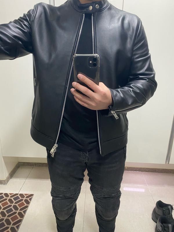 MUSINSA | MUSINSA STANDARD LAMBSKIN CAFE RACER JACKET_BLACK