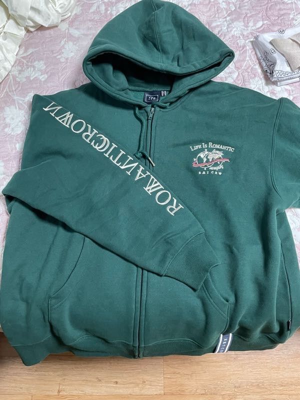 MUSINSA | ROMANTIC CROWN LIFE IS ROMANTIC HOODIE ZIP UP_GREEN