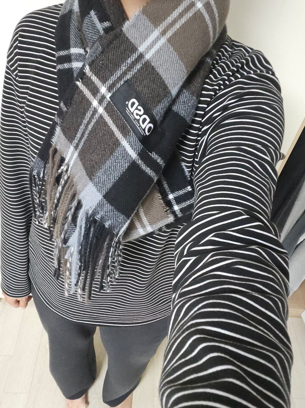 MUSINSA | ODDSTUDIO Basic knit check scarf - 32COLOR