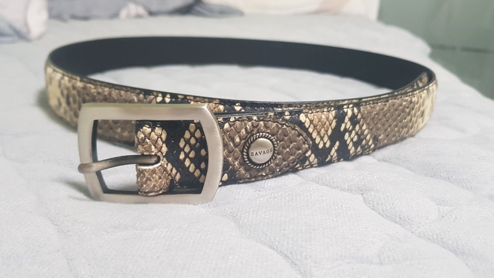 MUSINSA公式 | SAVAGE 190 Leather Belt - Python (Snakeskin - Embossed)