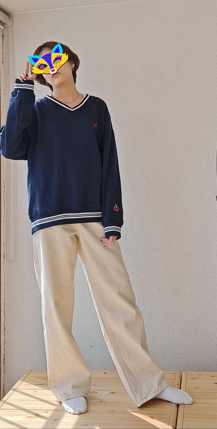 ★KIRSH★ Kirsch Plain Button Point Sweatshirt Dark Navy KIRSH PLAIN BUTTON POINT SWEATSHIRT [DARK NAVY] - KIRSH | 60