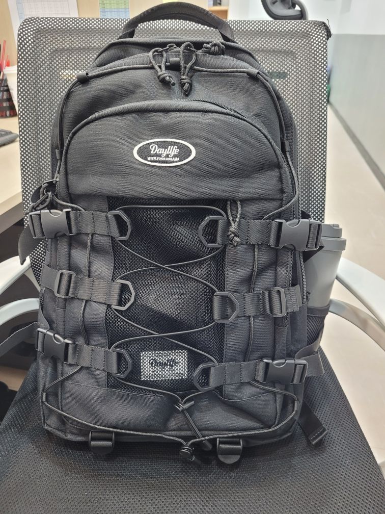 MUSINSA | DAYLIFE Double String Backpack (Black)