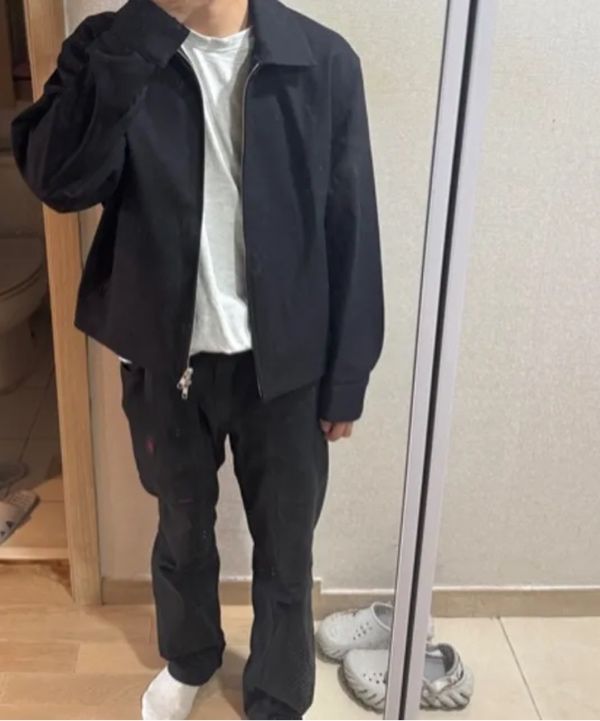 MUSINSA | DRAW FIT Dove Wool Blouson Jacket [BLACK]