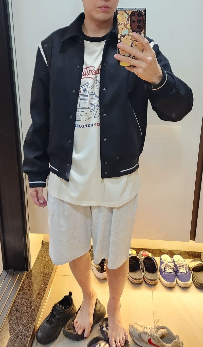 MUSINSA公式 | LMOOD Contemporary Varsity Jacket Black