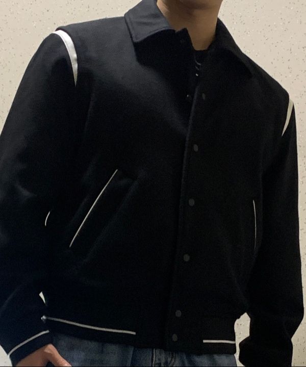 MUSINSA公式 | LMOOD コンテンポラリーバーシティジャケット ブラック