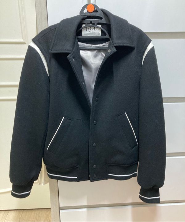 MUSINSA公式 | LMOOD Contemporary Varsity Jacket Black
