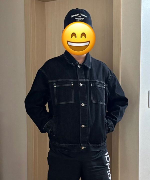 MUSINSA公式 | TRILLION ウォッシングステッチデニムジャケット (ブラック)