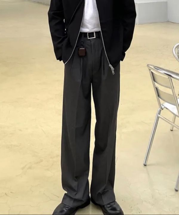 MUSINSA | SIGNATURE Two-Tuck Wide Slacks [Black]