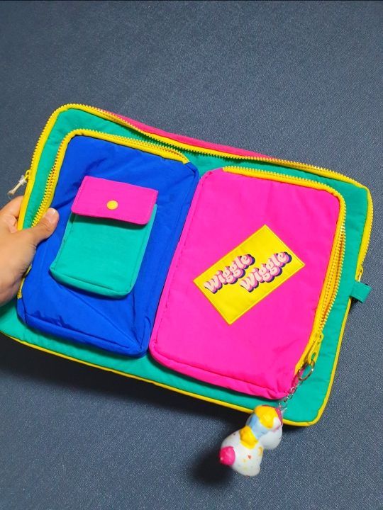 【wiggle wiggle】 Pocket Laptop Pouch ★ ポケットPCポーチ ポケット付きノートパソコンケース